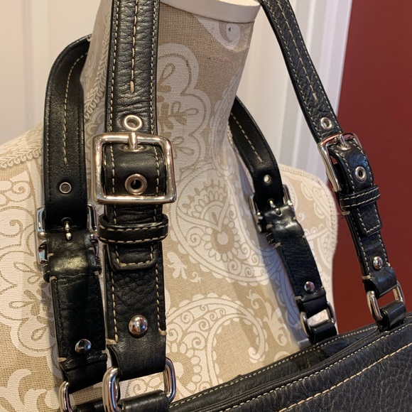 Coach Black Leather Tote / Purse - Picture 4 of 11